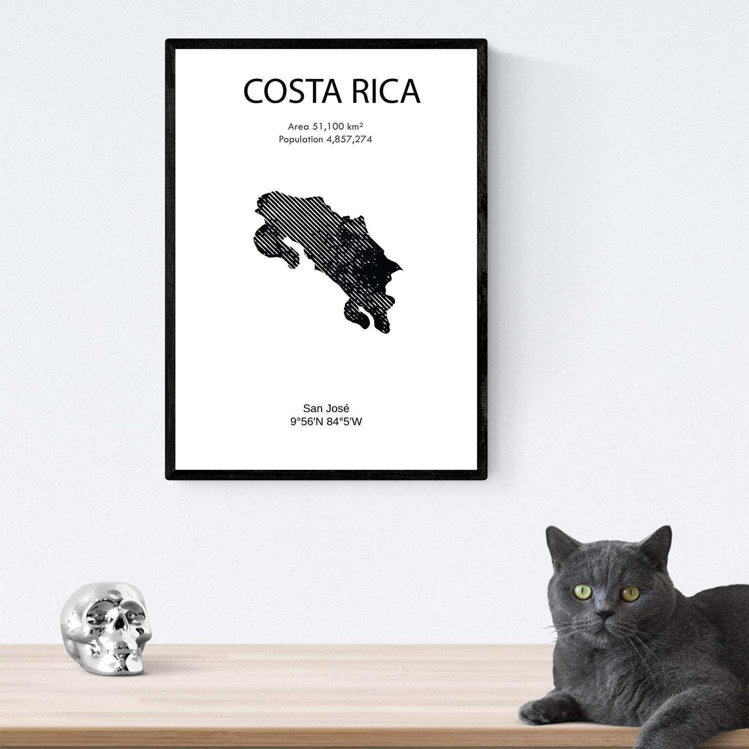 Nacnic Poster of Costa Rica. Sheets of countries and continents. A4 size, 29.7L x 21W cm - Image 4
