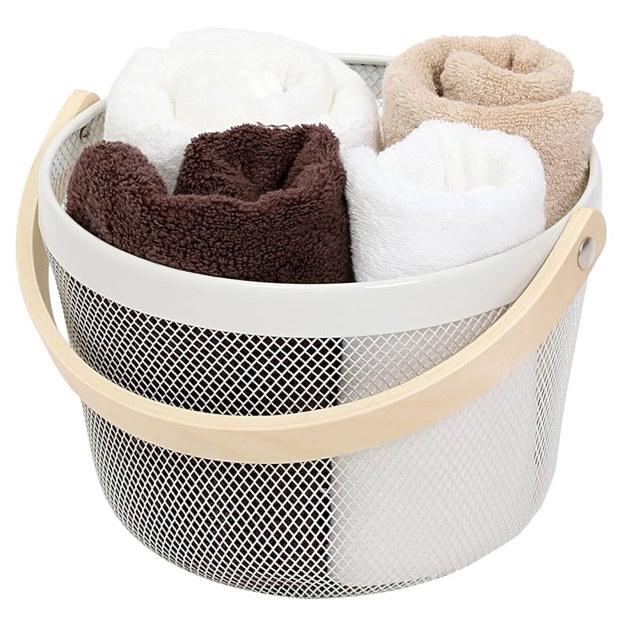 未使用　ラウンド型大きめ　バスケット　ナチュラル 1320878.jpg