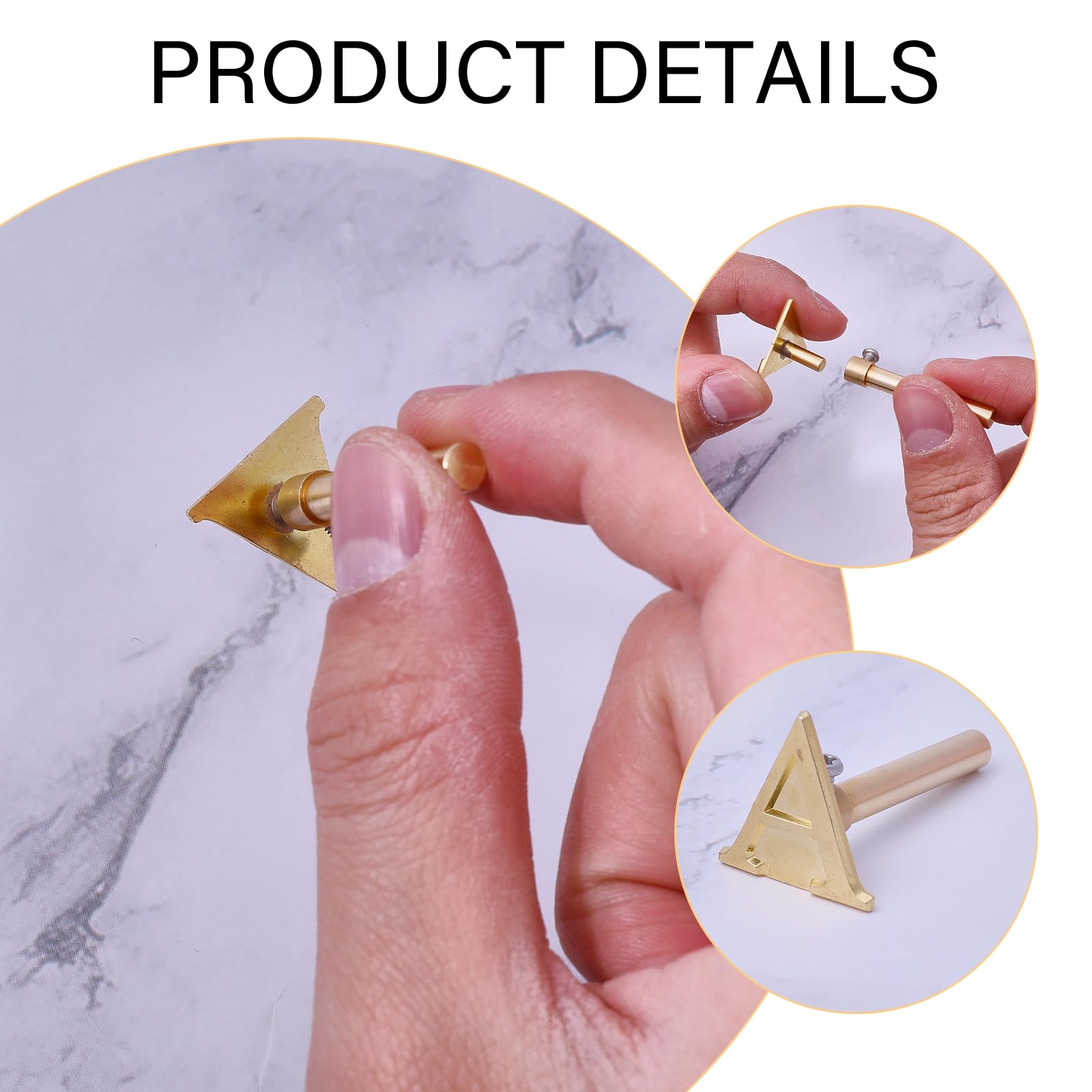 GLOBLELAND 1Set 26Pcs Wood Burning Tip Sets Hot Stamps Tool with Uppercase Alphabet 26 Letters Hot Stamps Brass for Leather Branding DIY Embossing and Carving Crafts Wood Burning - Image 4