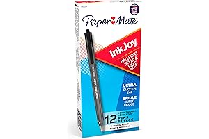 Paper Mate InkJoy 100 RT Ballpoint Pens, Fine Point, Black, 12/Pack