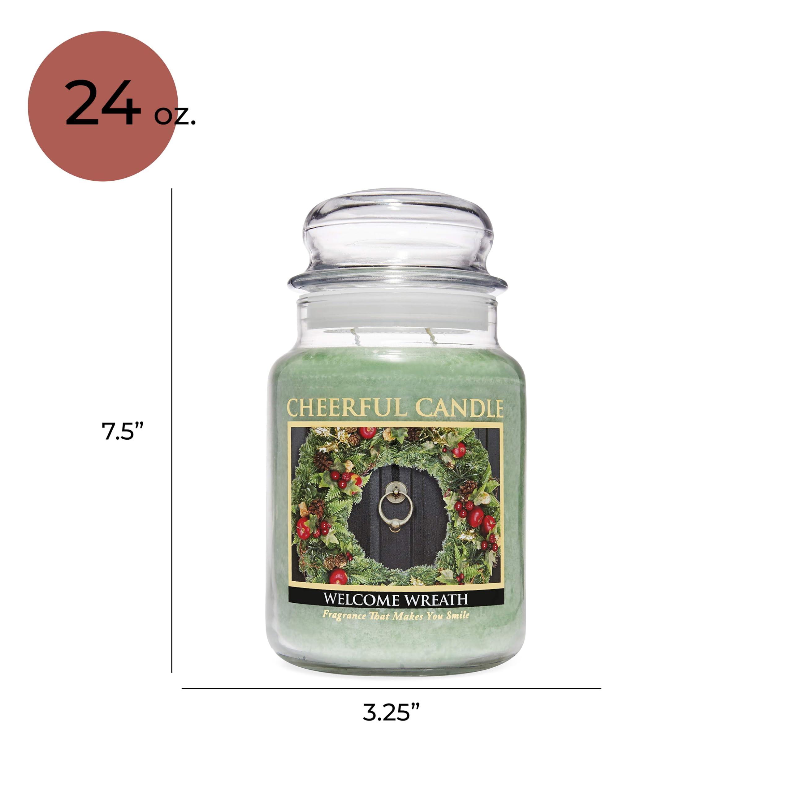 A Cheerful Giver Świeca słoikowa z wieńcem powitalnym, 61 ml, niebieska