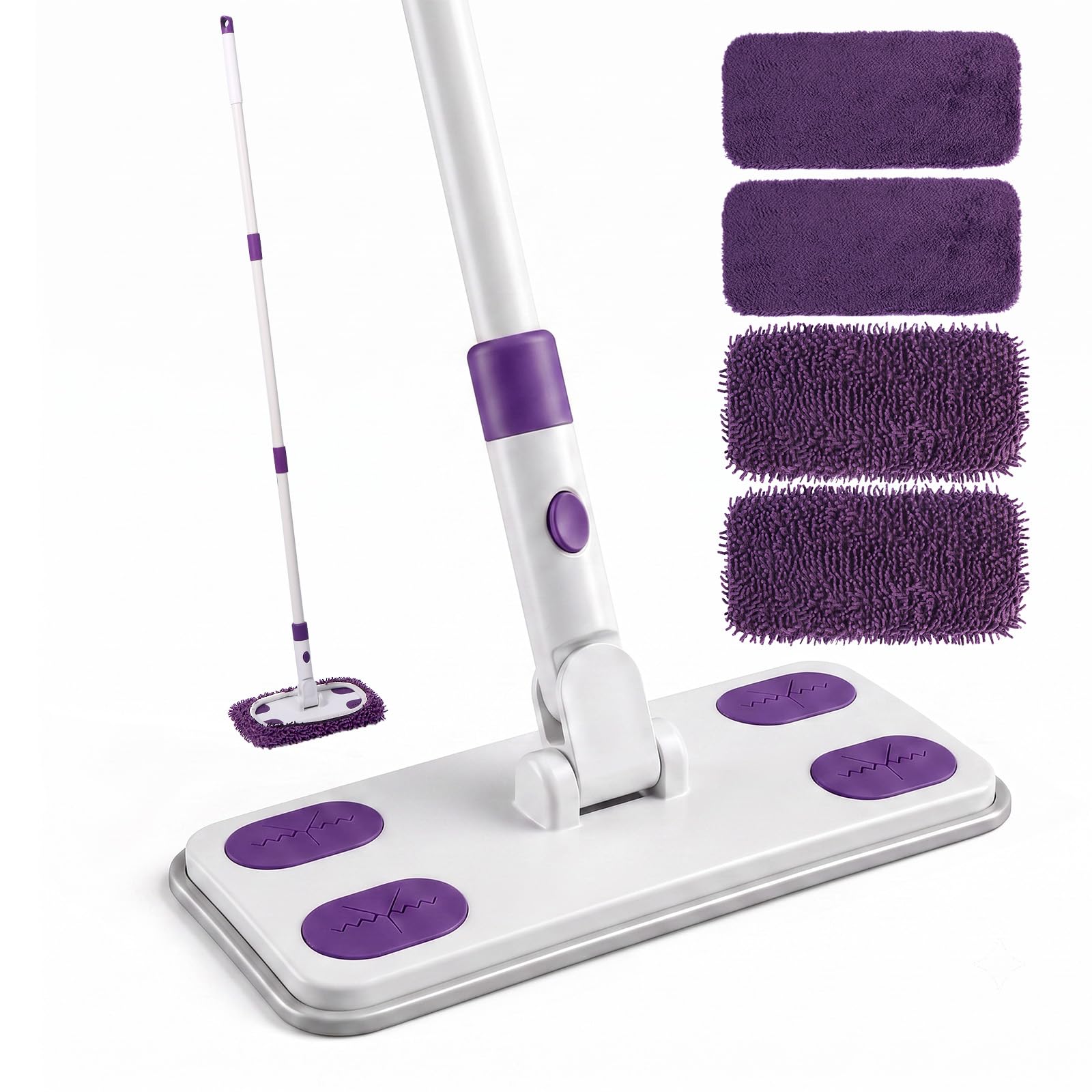 2-in-1 Sweeper Mop - Washable Microfiber Pads -1
