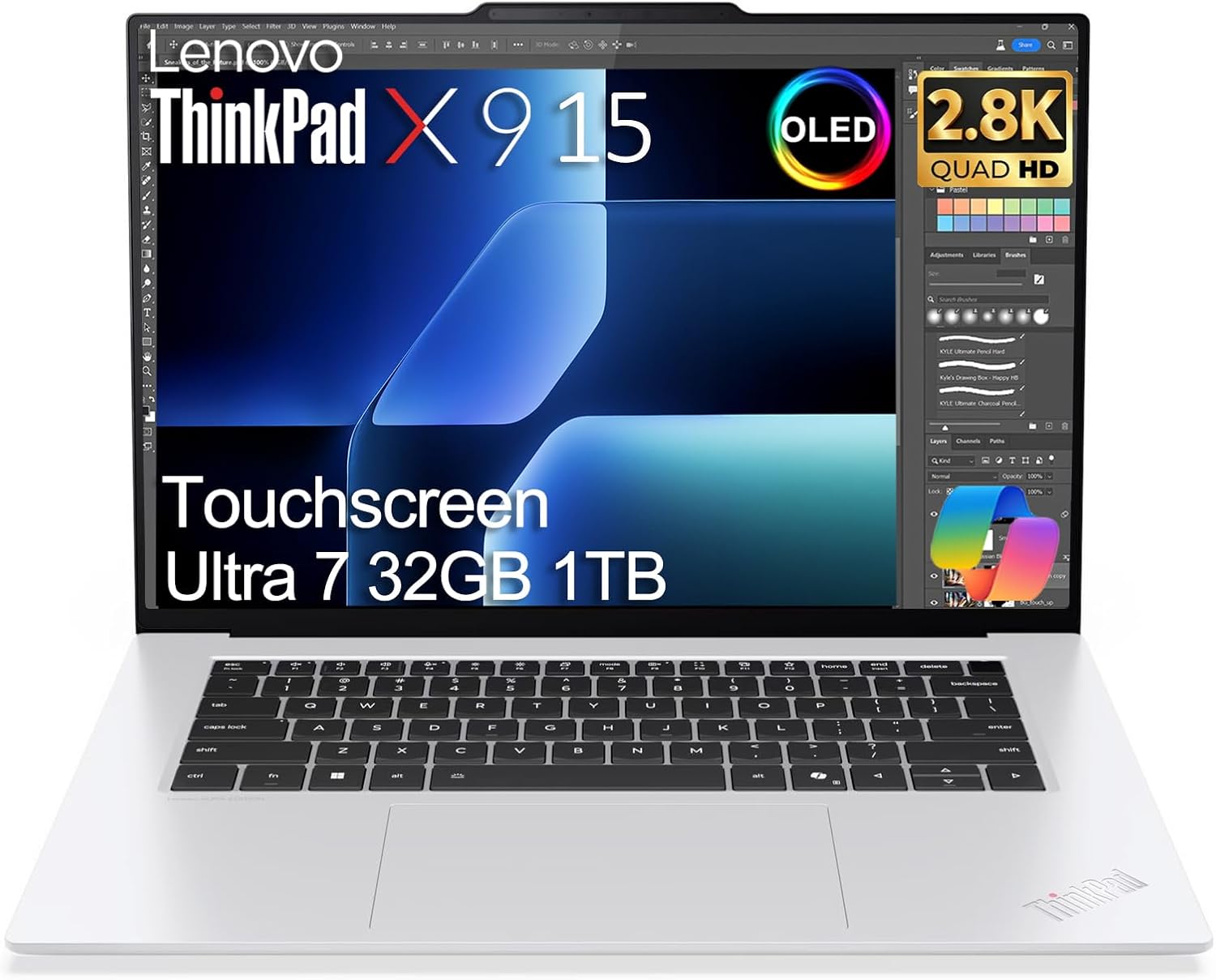 Lenovo ThinkPad X9 15 Aura Edition Business AI Laptop (15.3" 2.8K OLED Touchscreen, Intel Core Ultra 7 258V, 32GB DDR5, 1TB SSD) Ultrathin, Copilot+ PC, Backlit, Win 11 Pro, White (Next Gen X1 carbon)