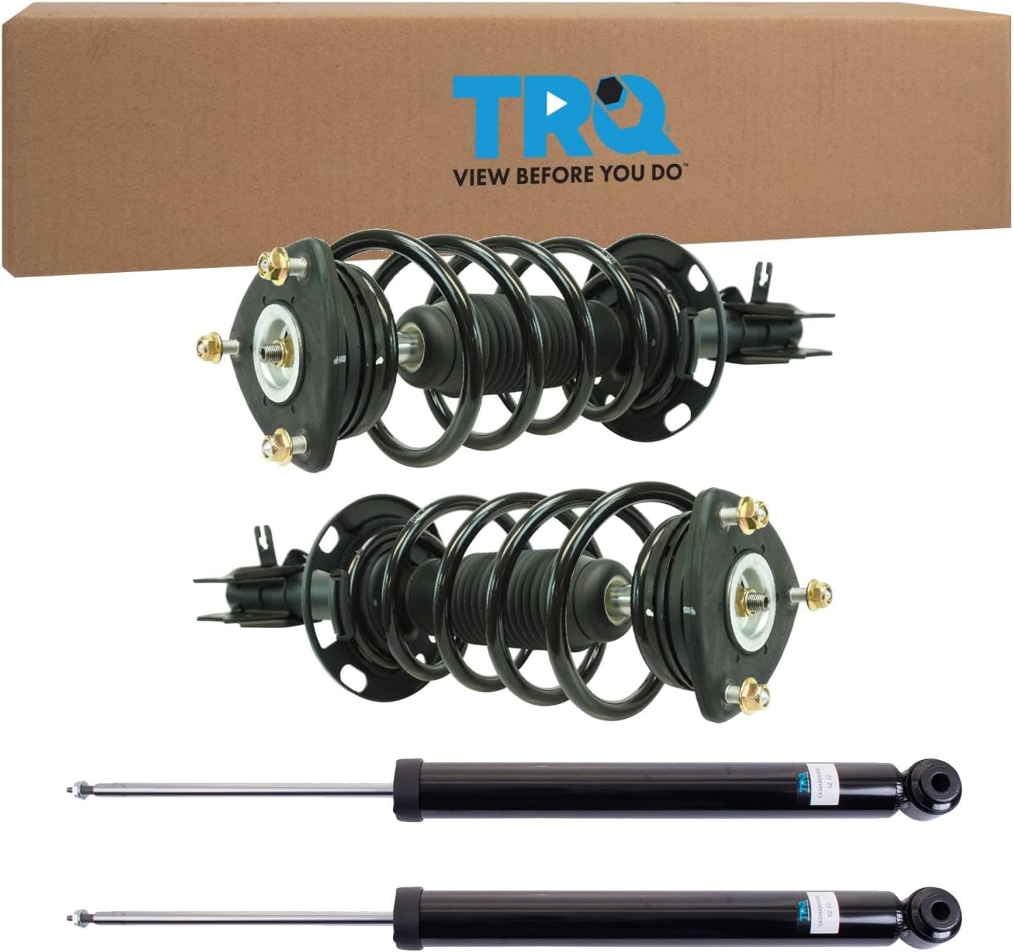 TRQ Complete Strut and Shock Kit (Front Strut Assemblies + Rear Shock Absorbers)