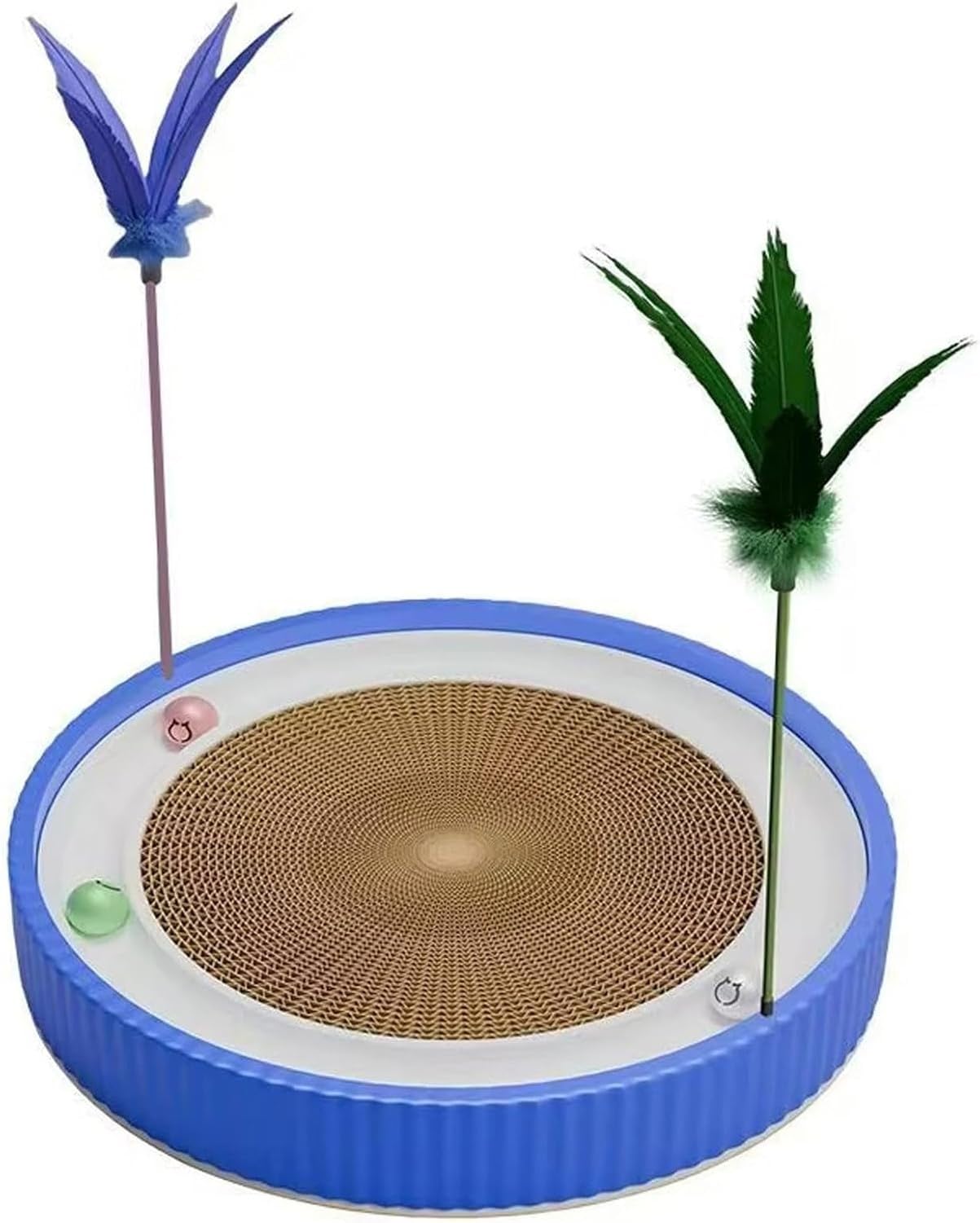 WOMGKDA Cat Scratcher Pad, Oval Scratching Board for Cats 50cm - Blue
