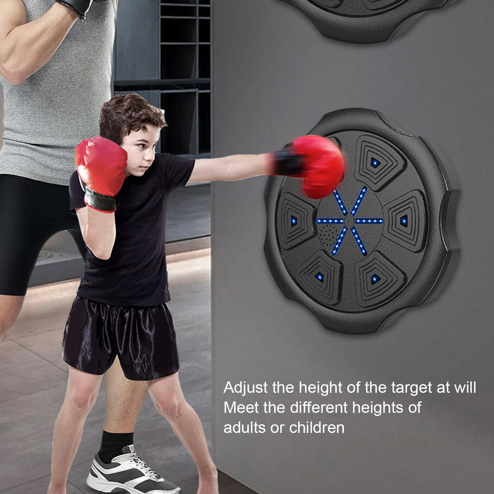 Obiettivo Regolabile in Altezza della Macchina da Boxe per Musica Elettronica per Allenamento Fitness Interattivo per Bambini e Adulti