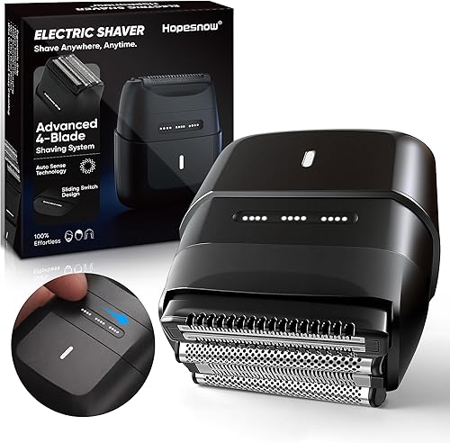 Afeitadoras eléctricas de aluminio para hombres, mini maquinilla de afeitar eléctrica con 4 cuchillas flotantes, maquinillas de afeitar inalámbricas