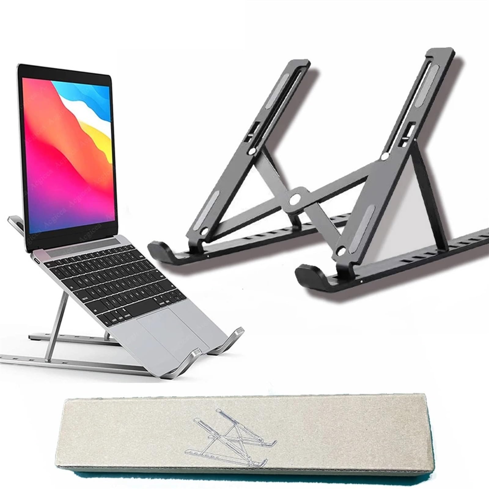 Podstawka pod laptopa na biurko, Uchwyt na laptopa Podstawka pod laptopa Chłodzący uchwyt na notebooka Regulowany(Black)