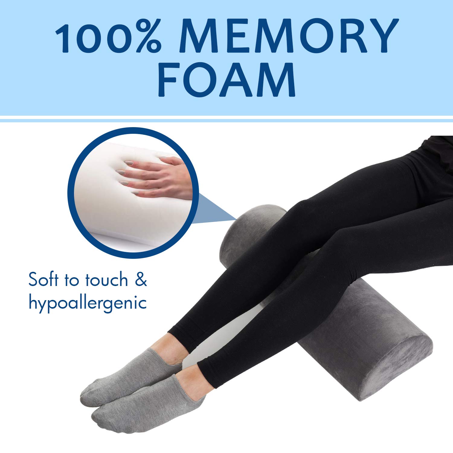 Buy Large Half Moon Bolster Pillow for Legs, Knees, Lower Back and Head