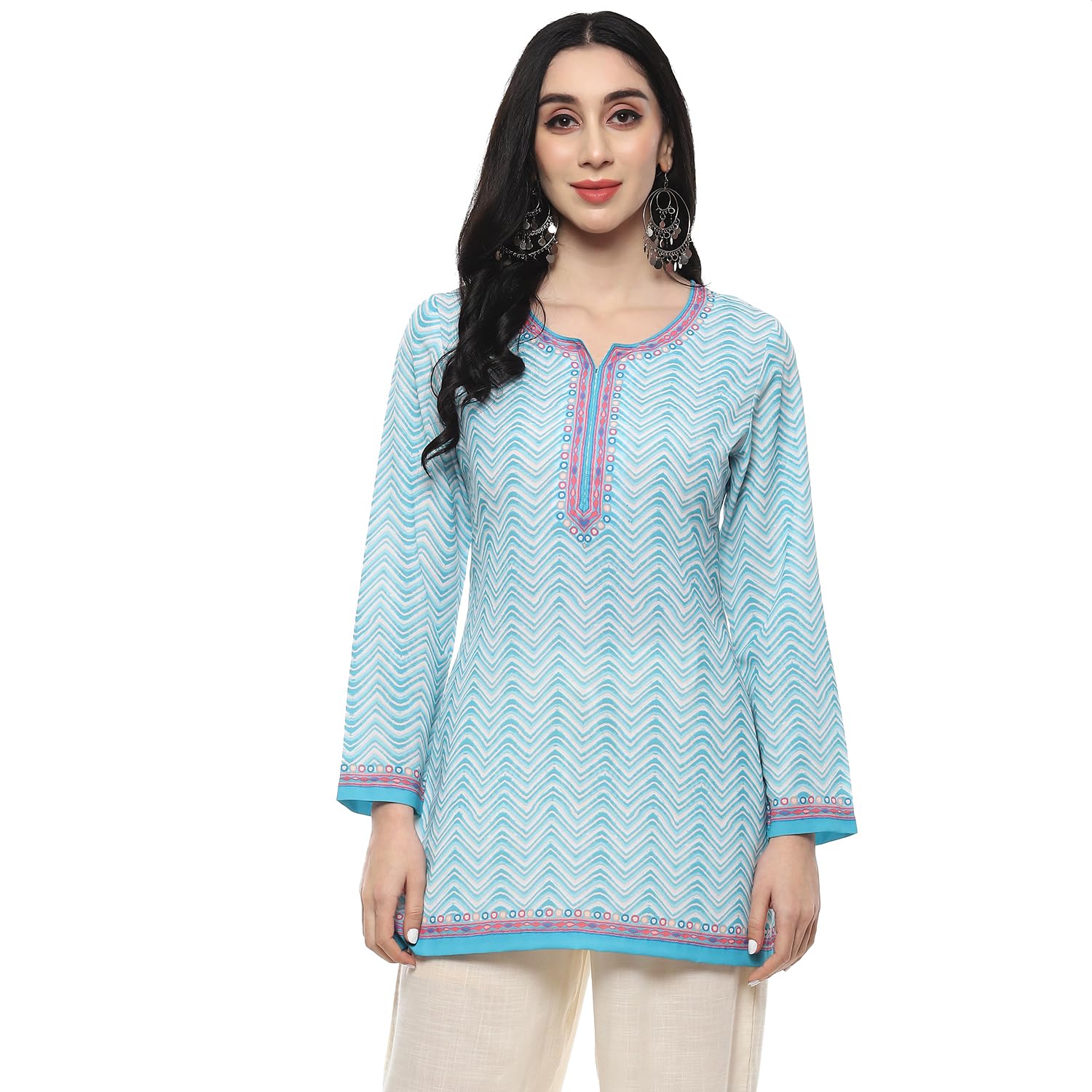 BIBA Women Polyester Straight Fit Kurti BIBA Women Polyester Straight Fit Kurti