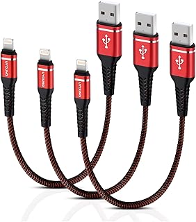 UYOUNG 1ft Lightning Cable 3Pack 1 Foot Short Network iPhone Charging Cable USB Nylon Braider Power Charging Cable Compati Price In India