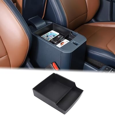 Aunginsy Car Armrest Box Storage Box Compatible with Ford Maverick 2022-2025 2026, Truck Center Console Organizer Tray Armrest Storage Accessory Container Storage Box With Mat ABS Interior Accessories