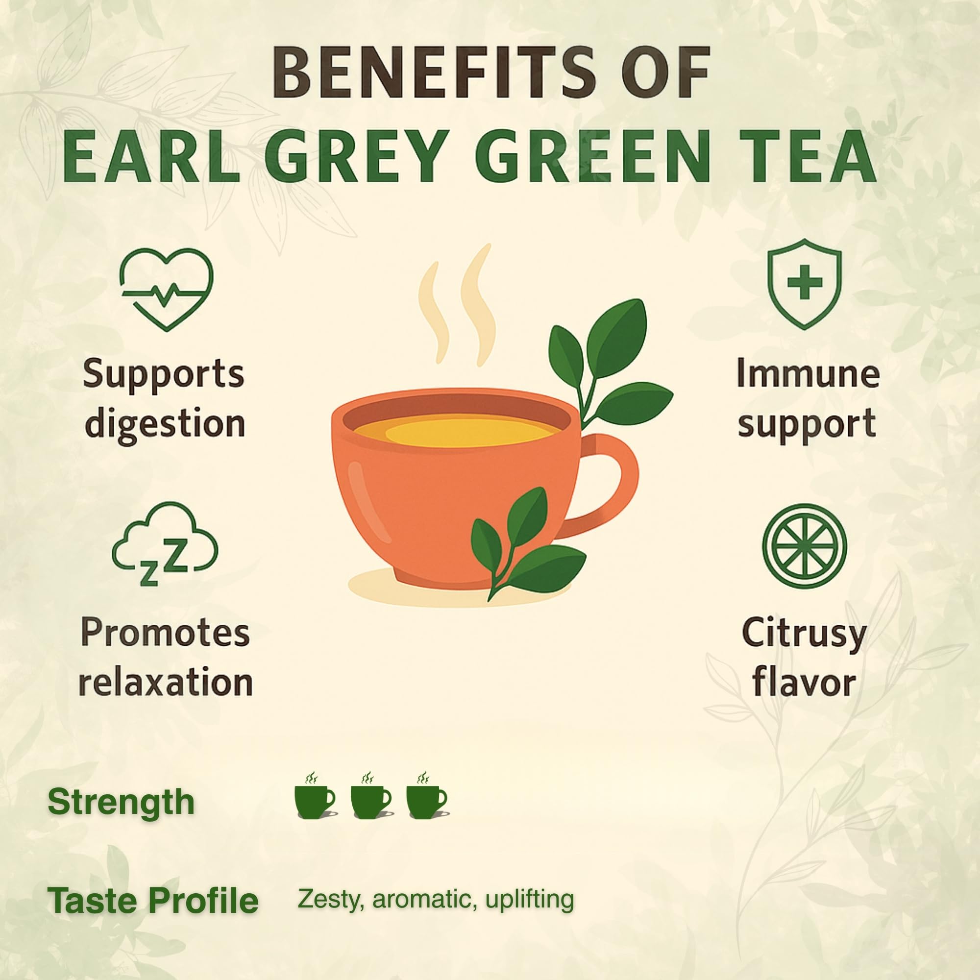 Brewora Earl Grey Green Tea | Refreshing Citrus Bergamot Blend | Aromatic & Smooth Taste | Calming & Energizing Tea | Morning & Evening Drink | Antioxidant Rich Wellness Tea 2