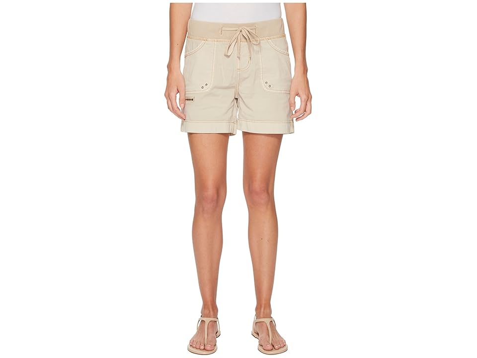 

Jag Jeans Diana Knit Waist 5 Drawstring Shorts in Breezy Poplin (Baby Camel) Women's Shorts