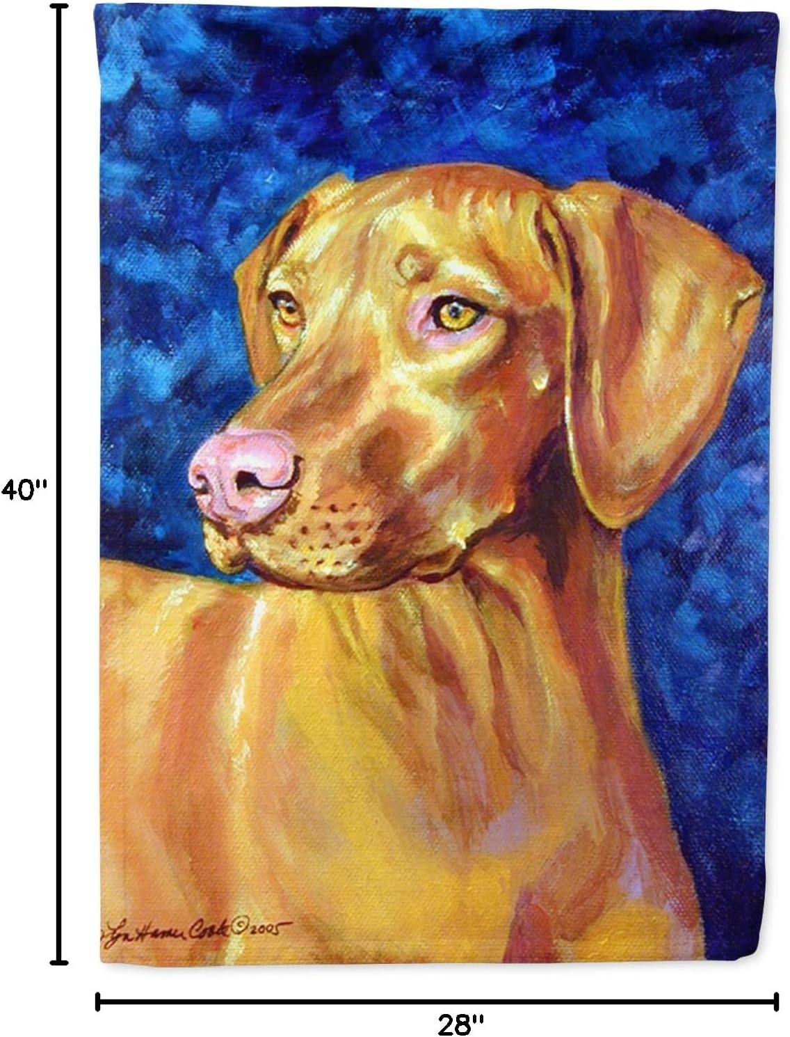 Caroline's Treasures 7289CHF Vizsla House Flag Large Porch Sleeve Pole Decorative Outside Yard Banner Artwork Wall Hanging, Polyester, House Size, Multicolor
