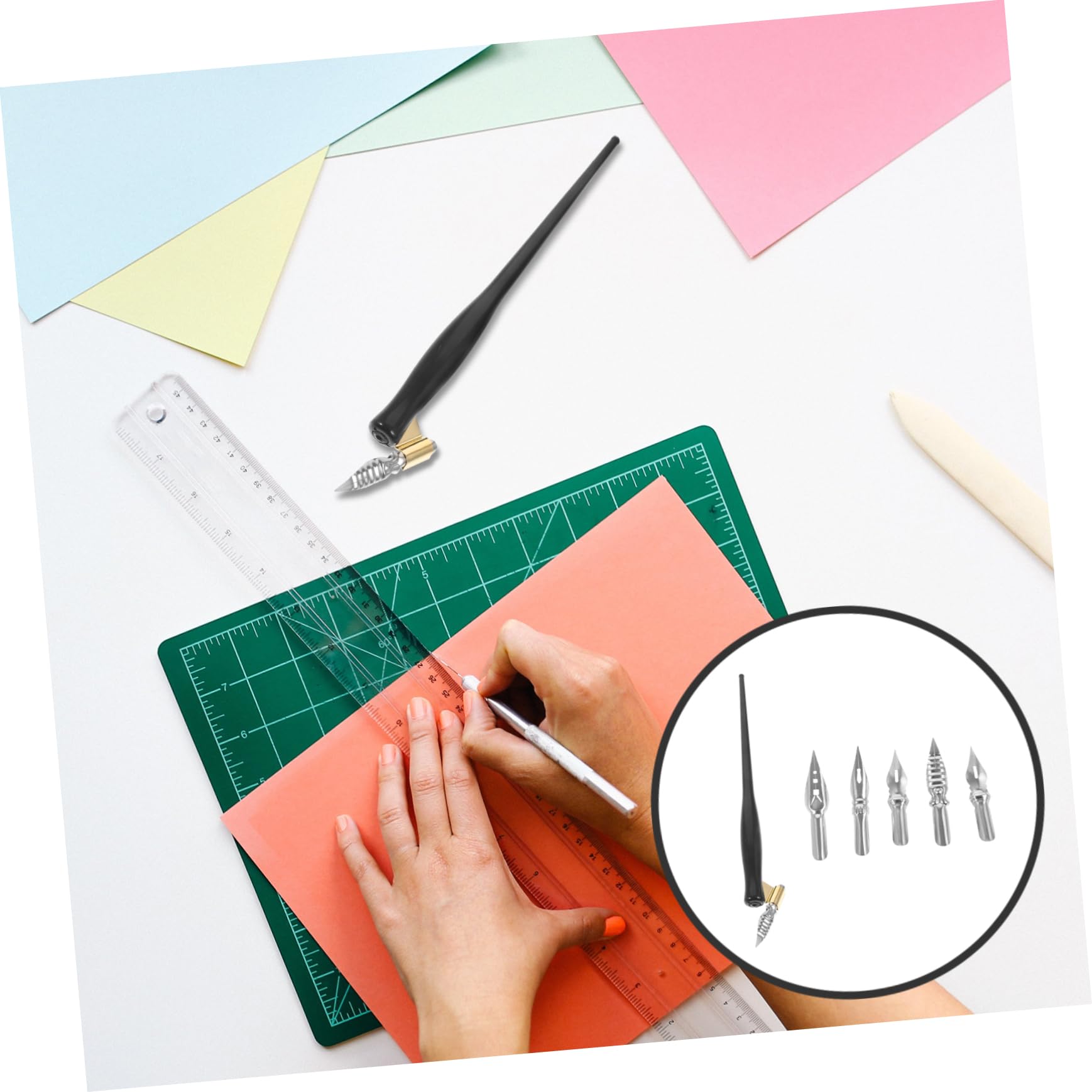 HOMSFOU 5 Sätze handgefertigter Kalligraphiestift Stifte feine Spitze Stilvoll verdrehte Kalligrafiestift zum Üben Kalligrafiestift als kreativer Unterschriftenstift Metall