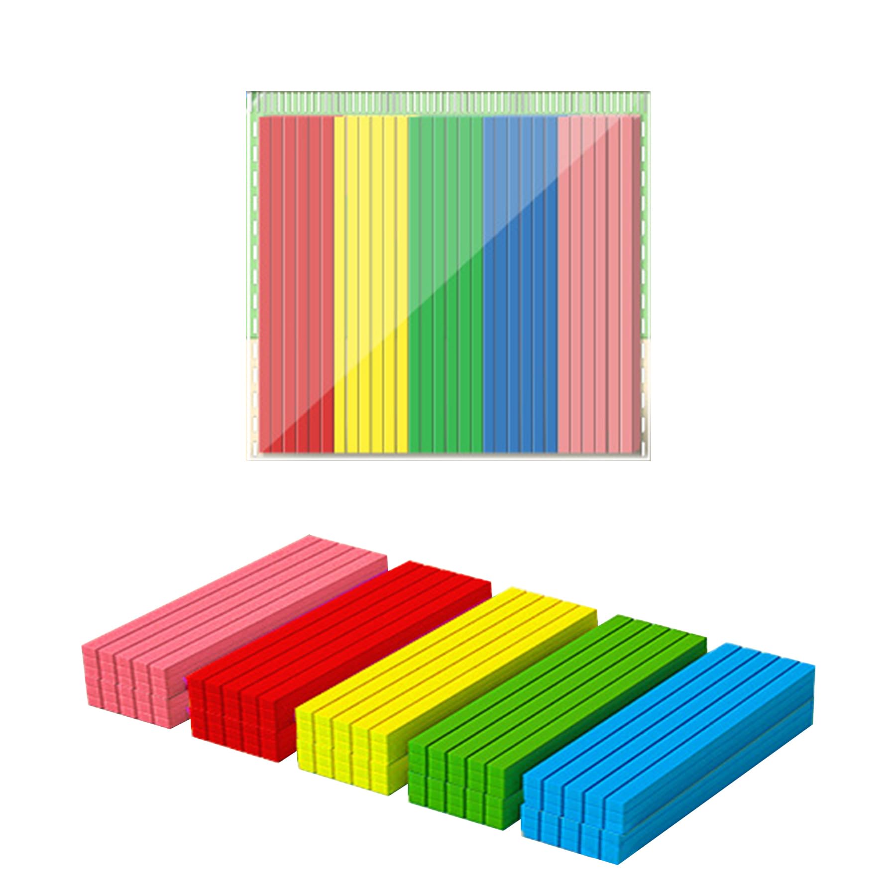 Counters for Maths - Coloured Counters, 100 Pieces Wood Toy Counting Rods, Counting Rods Mathematical, Intelligence Sticks Wood Number, for School Supplies, Teacher Supplies, Math Counting Education