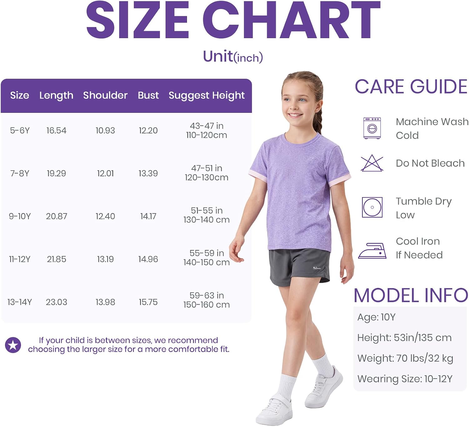 Chichoo Girls UPF 50+ Athletic T-Shirt,Short Sleeve Dry Fit Workout Tee for School PE Sports Summer Camp Outdoor Play
