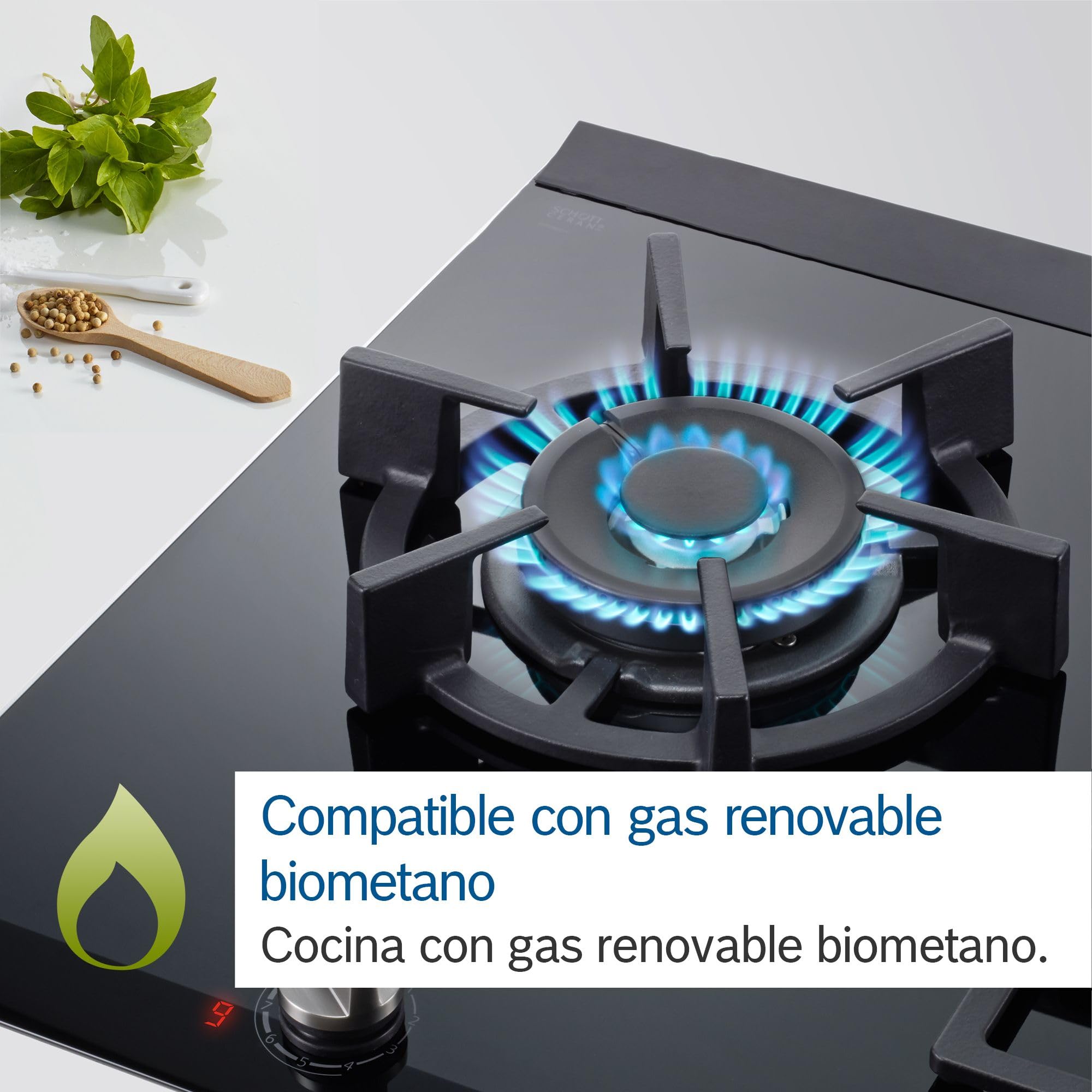Bosch, Placa de Gas, Serie 6, 3 Zonas, Seguridad GasStop, negro, PPC6A6I10 | Cocina segura y con resultados deliciosos con el control preciso de la llama en 9 niveles.