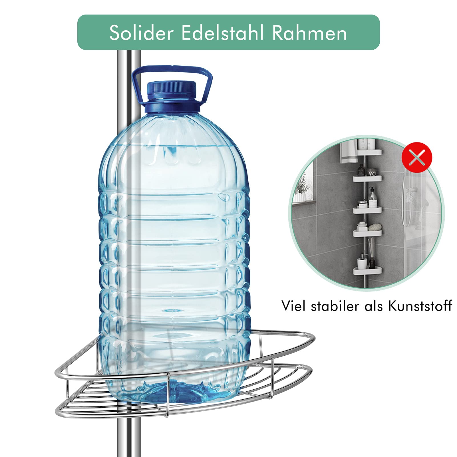 Cocoarm Teleskopregal für Bad, Badezimmer Organizer mit 4 Schichten, einfache Montage