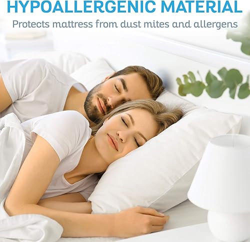 Miniatura 2 de Sures Protector de colchón impermeable, sábana de tamaño matrimonial, sábana bajera lavable a máquina, sin vinilo, para niños, adultos y ancianos