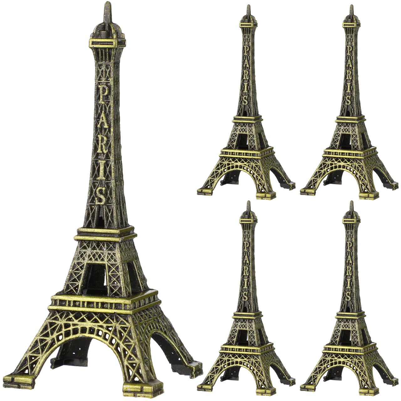 HOODANCOS 5pcs Eiffel Tower Model Decor Vintage Architecture Statue for Home Office Elegant Desktop Ornament Unique Friends and Family
