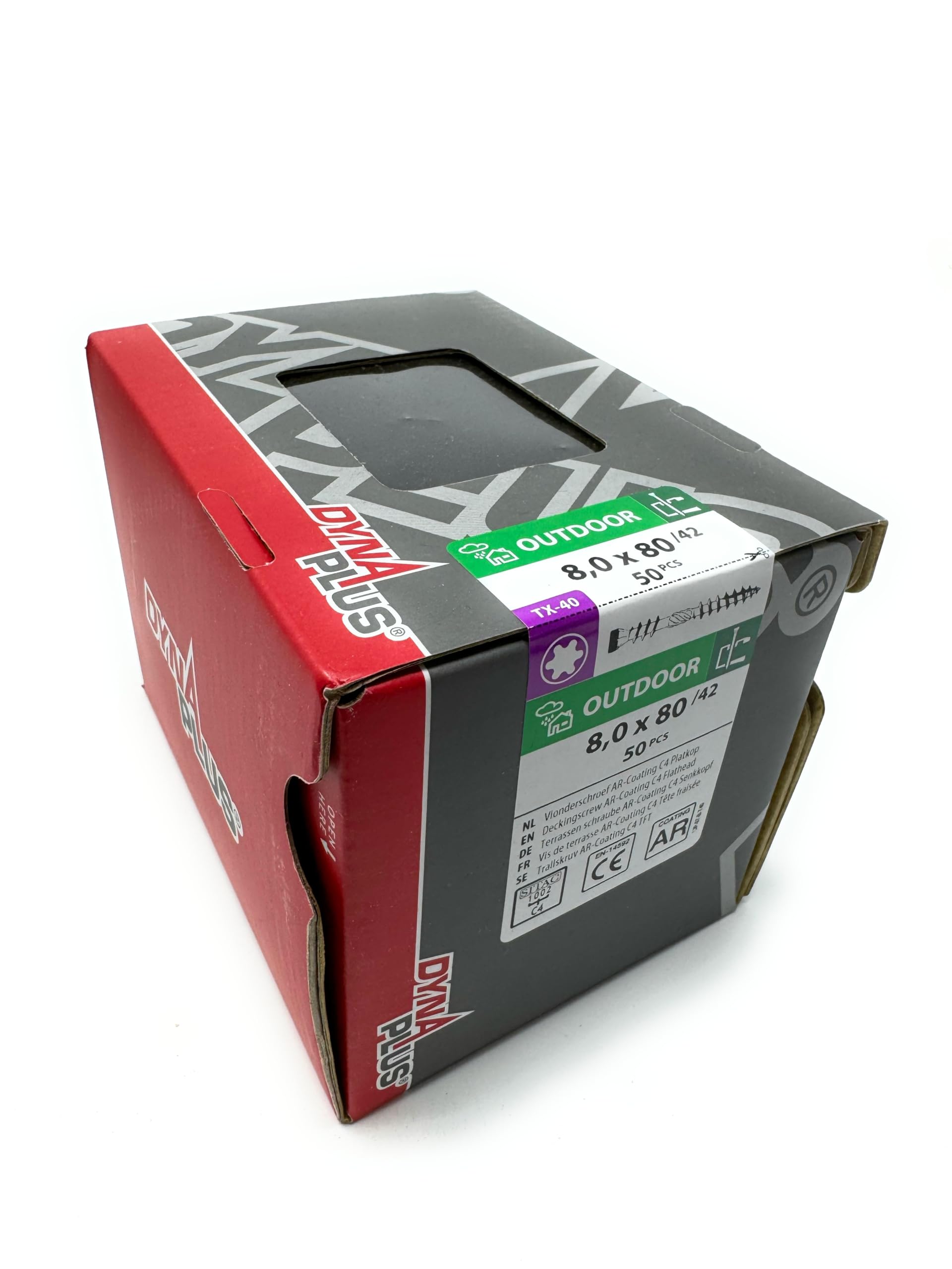 Terrassenschraube XTREME, AR-Beschichtet, Schneidkerbe (8,0x80/42mm)