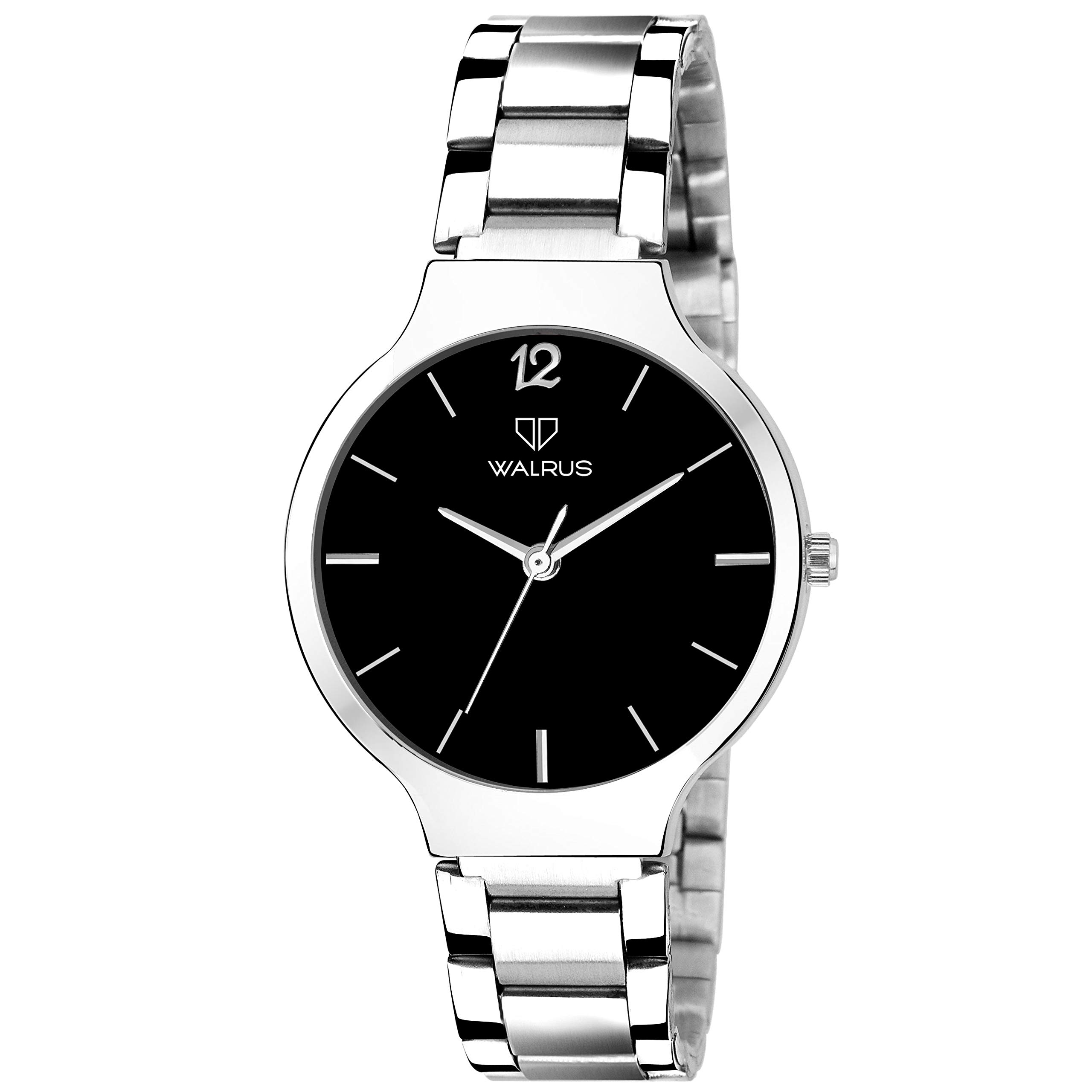 Walrus Black Dial Analog Metal Chain Wrist Watch for Women - Stylish Black Dial, Silver Metal Chain, Professional & Casual Use Womens Wrist Watch for Gift (B07YJJX8FF) Amazon Price History, Amazon Price Tracker