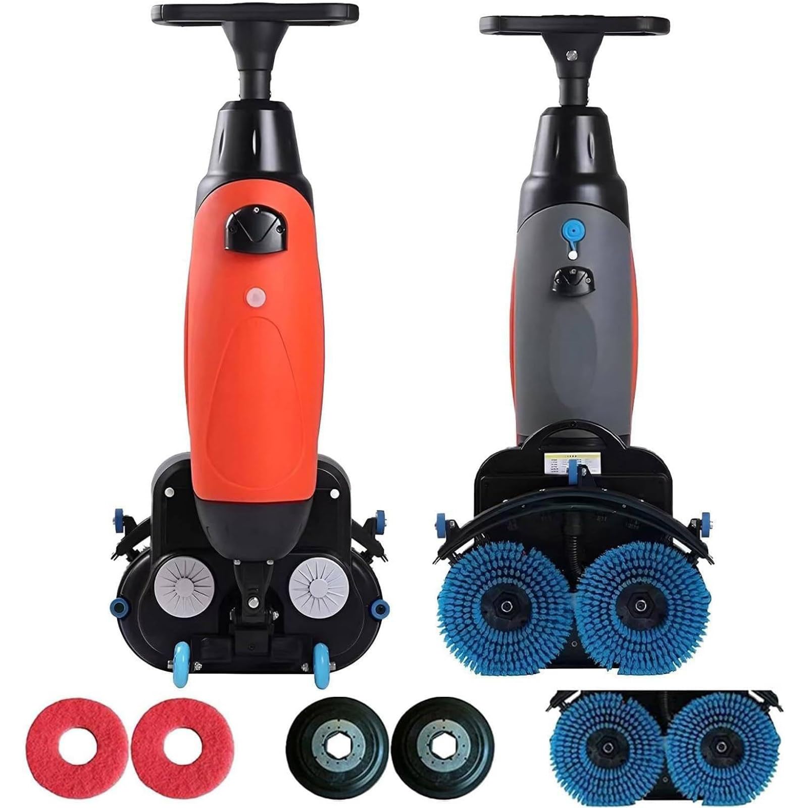 Walk Behind - Secadora de suelo de 17 pulgadas, potencia de cepillo de 2 x 250 W, tanques duales, 13000 pies cuadrados por altura para suelos de madera, azulejos, terrazo, mármol, suelos de cemento