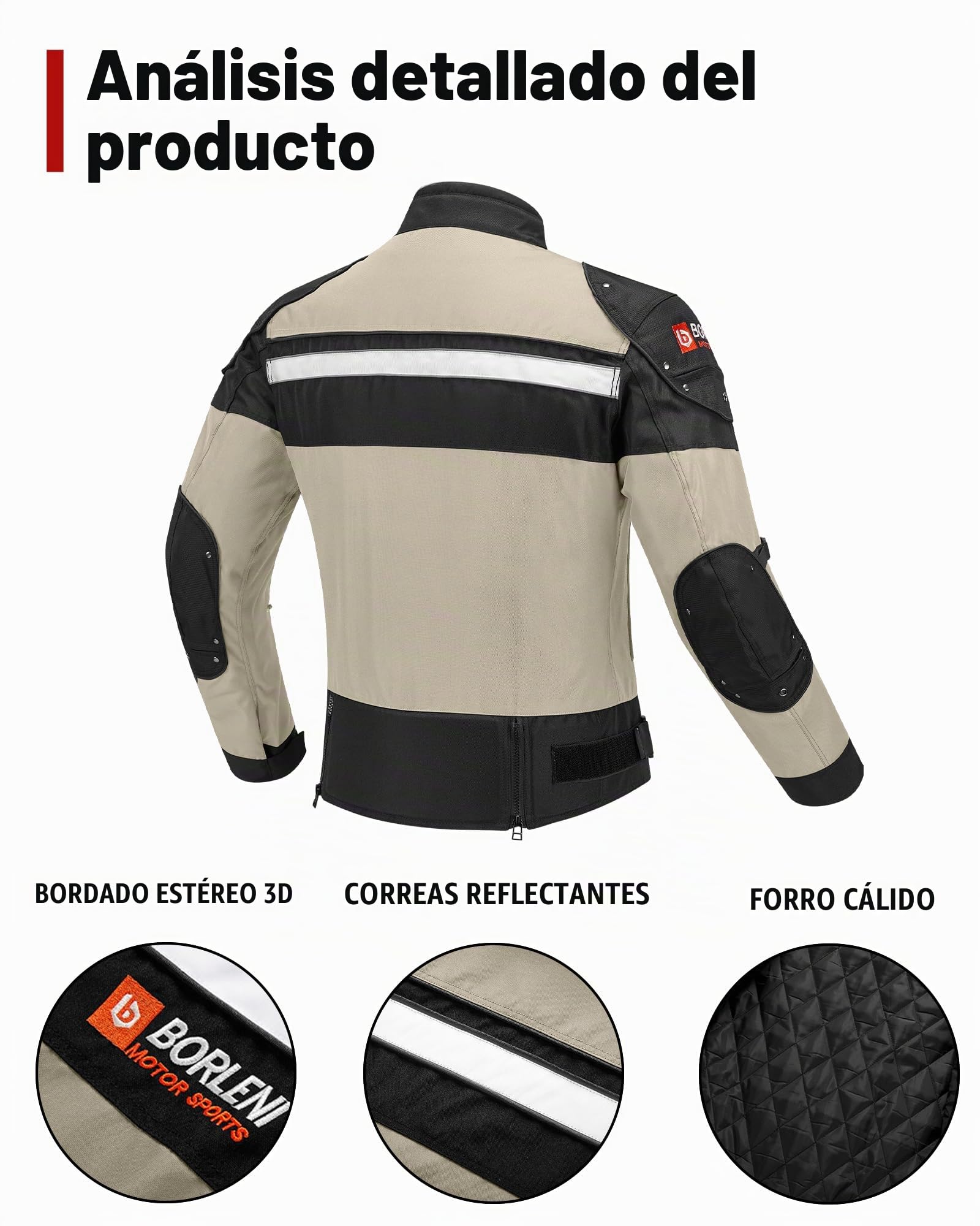 Chaqueta de Moto Invierno 5 Equipo de Protección de Cuerpo Completo para Motocicleta Chaqueta de Montar en Moto a Prueba de Viento Otoño Ropa Moto para Hombres Mujeres L Marrón