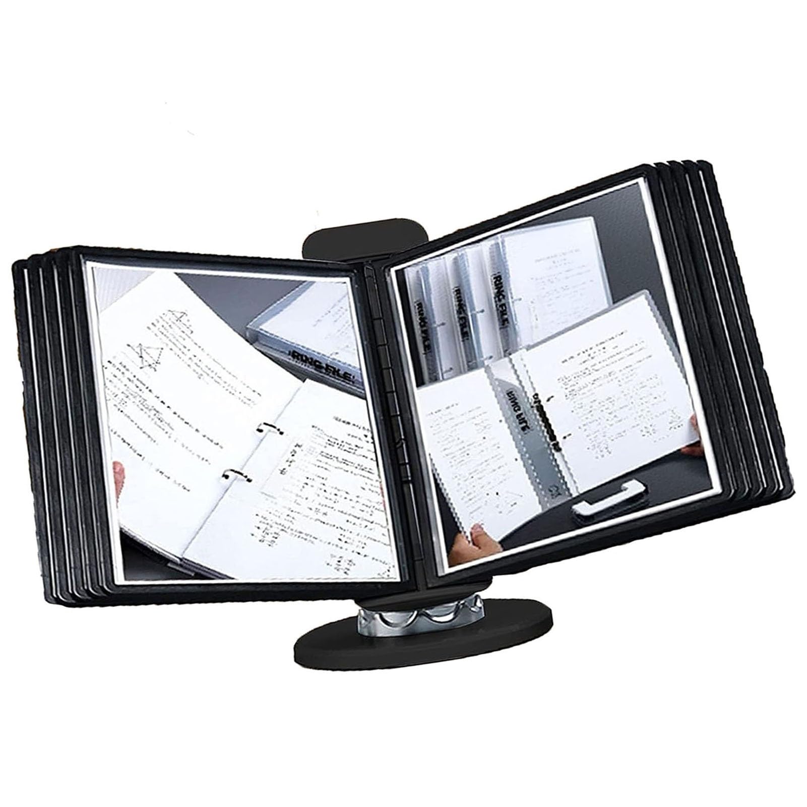 Sistema De Paneles De Visualización De La Mesa - Clasificador De Mesa, 10 Bolsillos, Giratorio 360° Y Ángulo De Inclinación Ajustable, Para Exhibición De Oficina Y Almacenamiento De Documentos