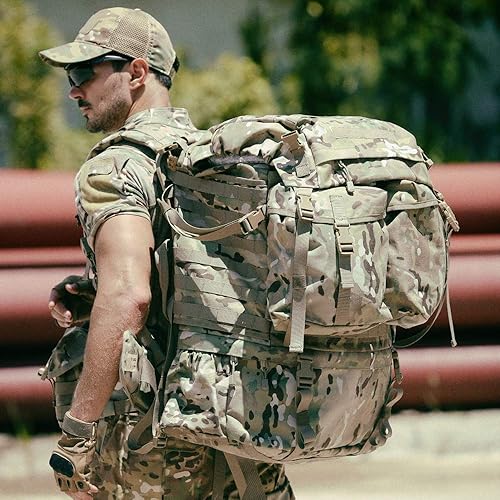 Miniatura 9 de MT MIlitary FILBE Mochila principal del ejército táctico de asalto con sistema de marco de curva externa Multicam