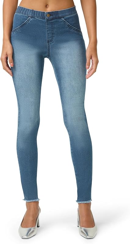 No nonsense Women's Frayed Edge Denim Leggings