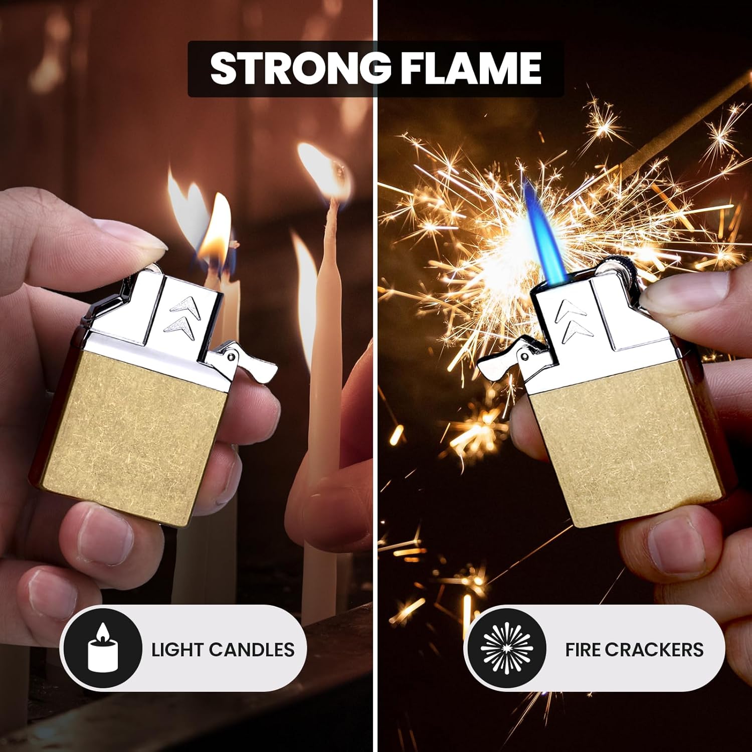 YUSUD Butane Lighter Insert, Butane Refillable Lighters, Dual Torch Jet