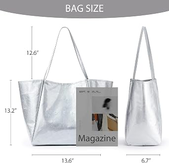 KALIDI PVC Tote Women Weekender Bag Large Shopper Handbag Oversize Shoulder Travel Purse
