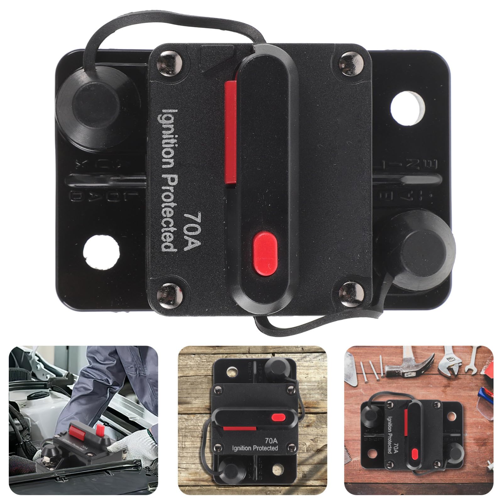 DOITOOL Lot De 3 Fusibles 12 V-36 V Pour Remorque Camping-car Camion Bateau Onduleur Réinitialisation Automatique Mini Disjoncteur