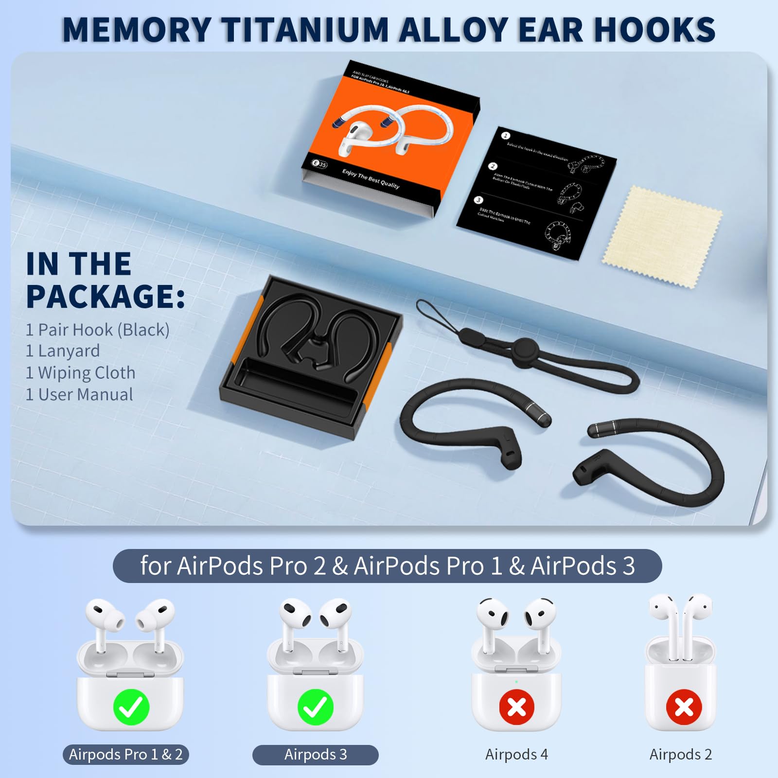 Airpods Hook / Oorhaken Voor AirPods 2 Pairs / 2 Stuk In Een Pak Wit Oorhaken Voor Veilig Sporten