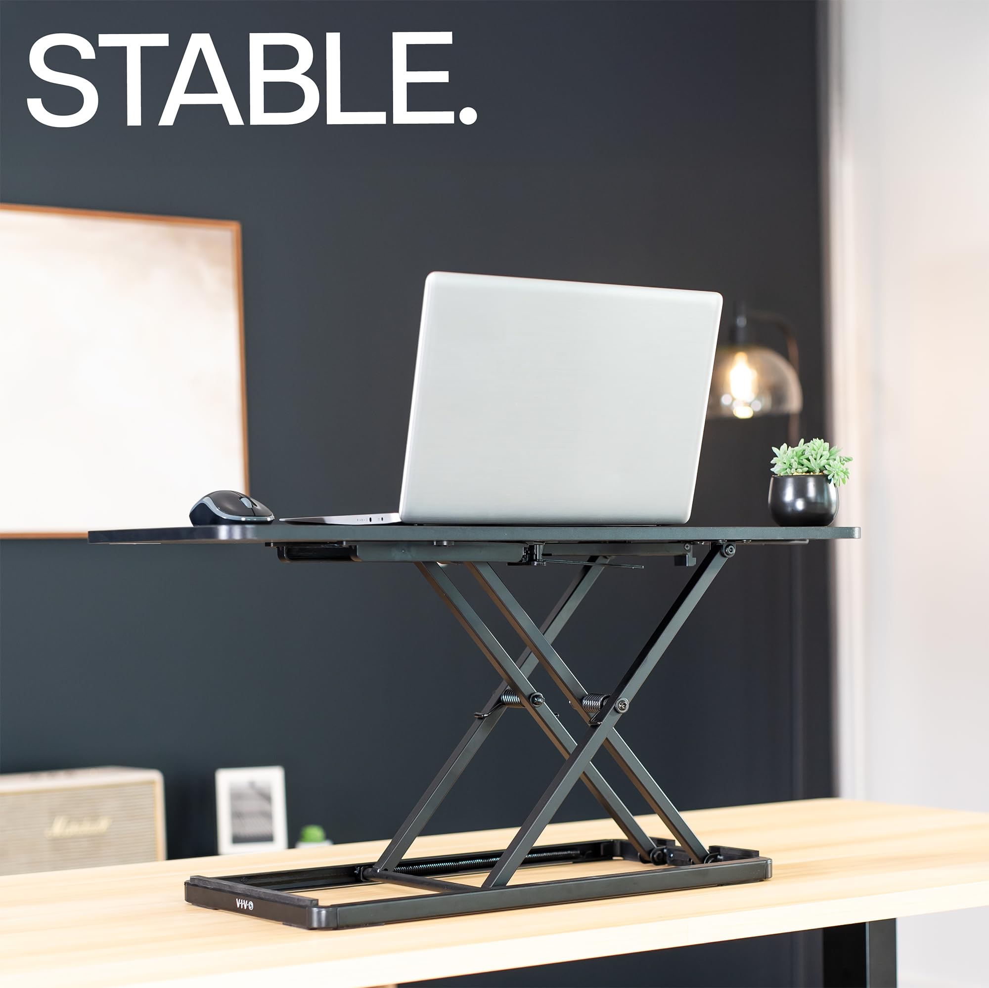 VIVO - Supporto singolo regolabile in altezza da 76,2 cm con sollevatore a forbice per tastiera e mouse, scrivania per laptop, per postazioni di lavoro ergonomiche sit-stand, nero, DESK-V030A