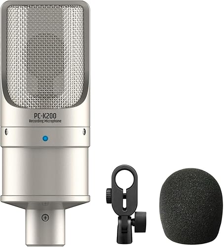 TAKSTAR Micrófono de condensador XLR, PC-K200 II Micrófono cardioide de grabación con ruido ultra bajo, sonido equilibrado, indicador de potencia,