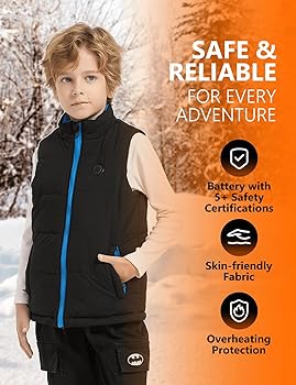 Amazon.com: Varmcore Kids Heated Vest with 10000mAh Battery