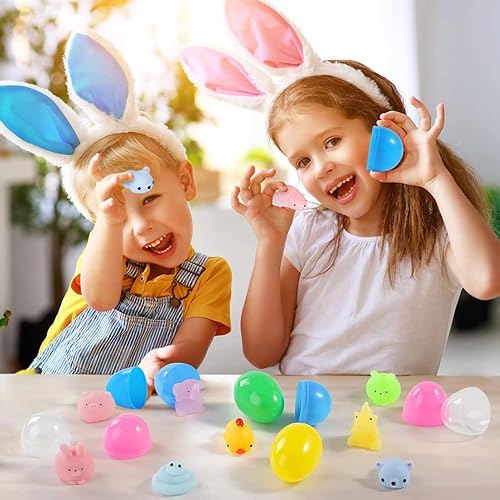 Miniatura 8 de 24 huevos de Pascua rellenos de juguetes esponjosos, rellenos de cesta de Pascua para niños y niñas, relleno de huevos de Pascua de plástico, cosas