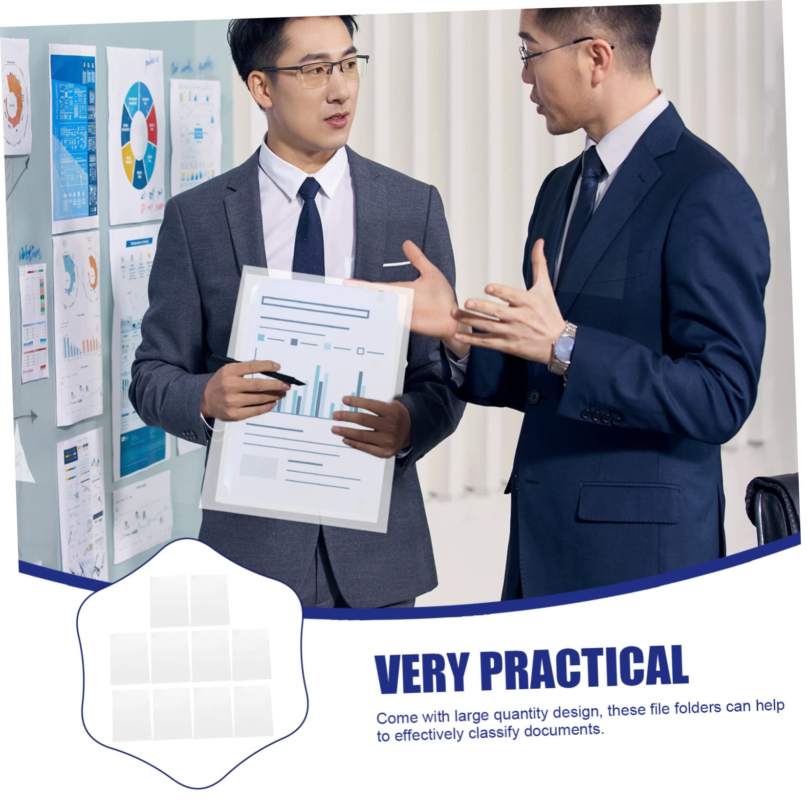 jojofuny 100 Pièces Dossiers Plastique Transparent Forme Organisateurs de Documents Rangement pour Étudiants