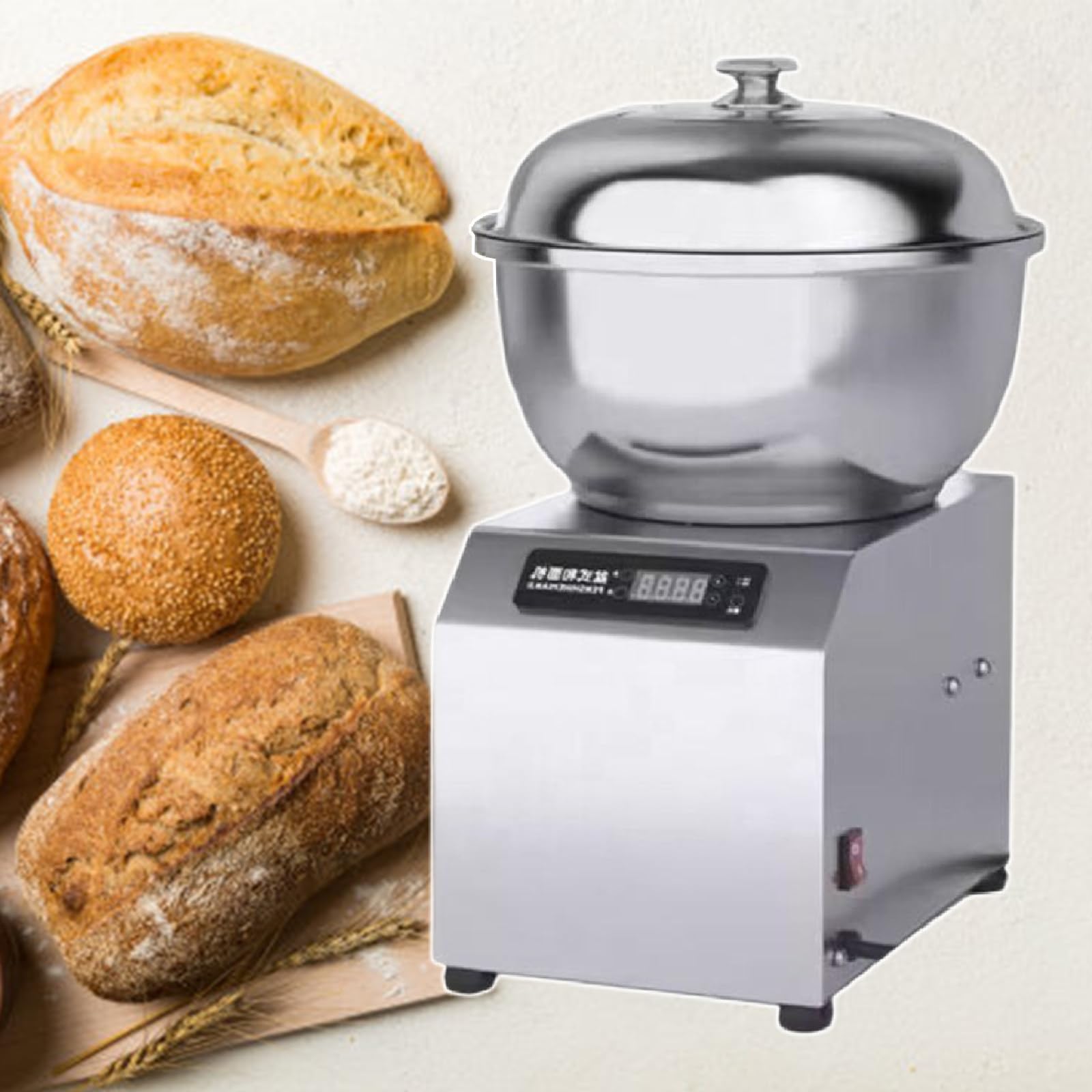 Impastatrice a spirale elettrica da 5 kg/8 kg, velocità regolabile, 1800 W, in acciaio inox, per impastare, insalata, panna, 5 kg-110 V.