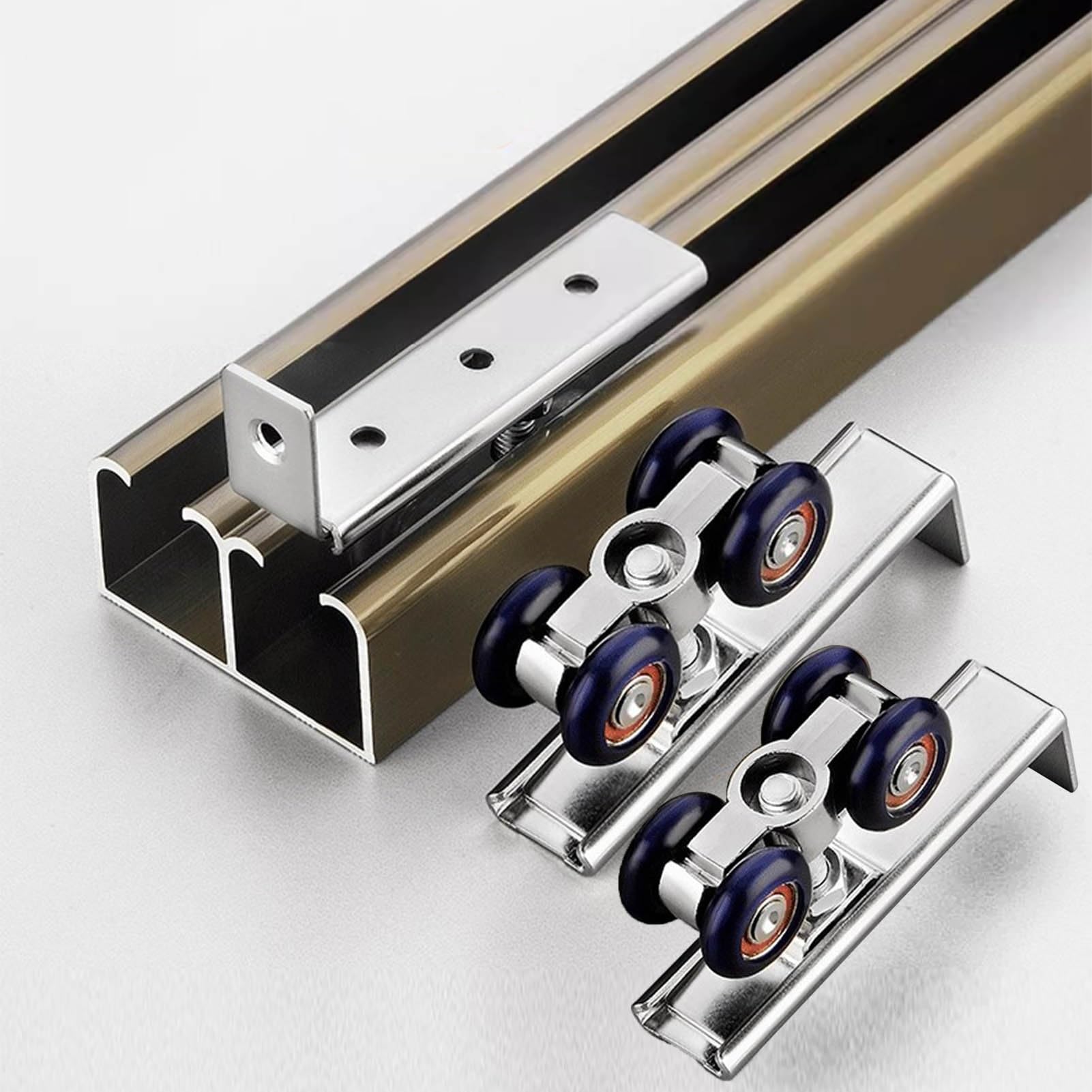 Kit de quincaillerie pour porte de grange coulissante en aluminium fluide et robuste