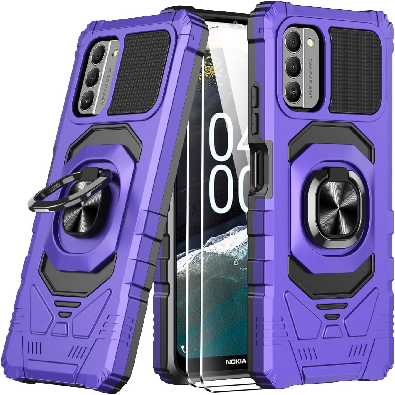 Oududianzi Compatible With Xiaomi Redmi Note 12 4G (Not For 5G) Case With 2 Tempered Glass Cover With Sliding Lens Cover, Shockproof And Scratch-Resistant Mobile Phone Holder, 360° Rotation, Golden - View #10