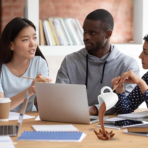 Miniatura 6 de Jetec Taza de café flotante, decoración de escultura, mini derrame, taza de café de plástico para salpicaduras, regalos de decoración para