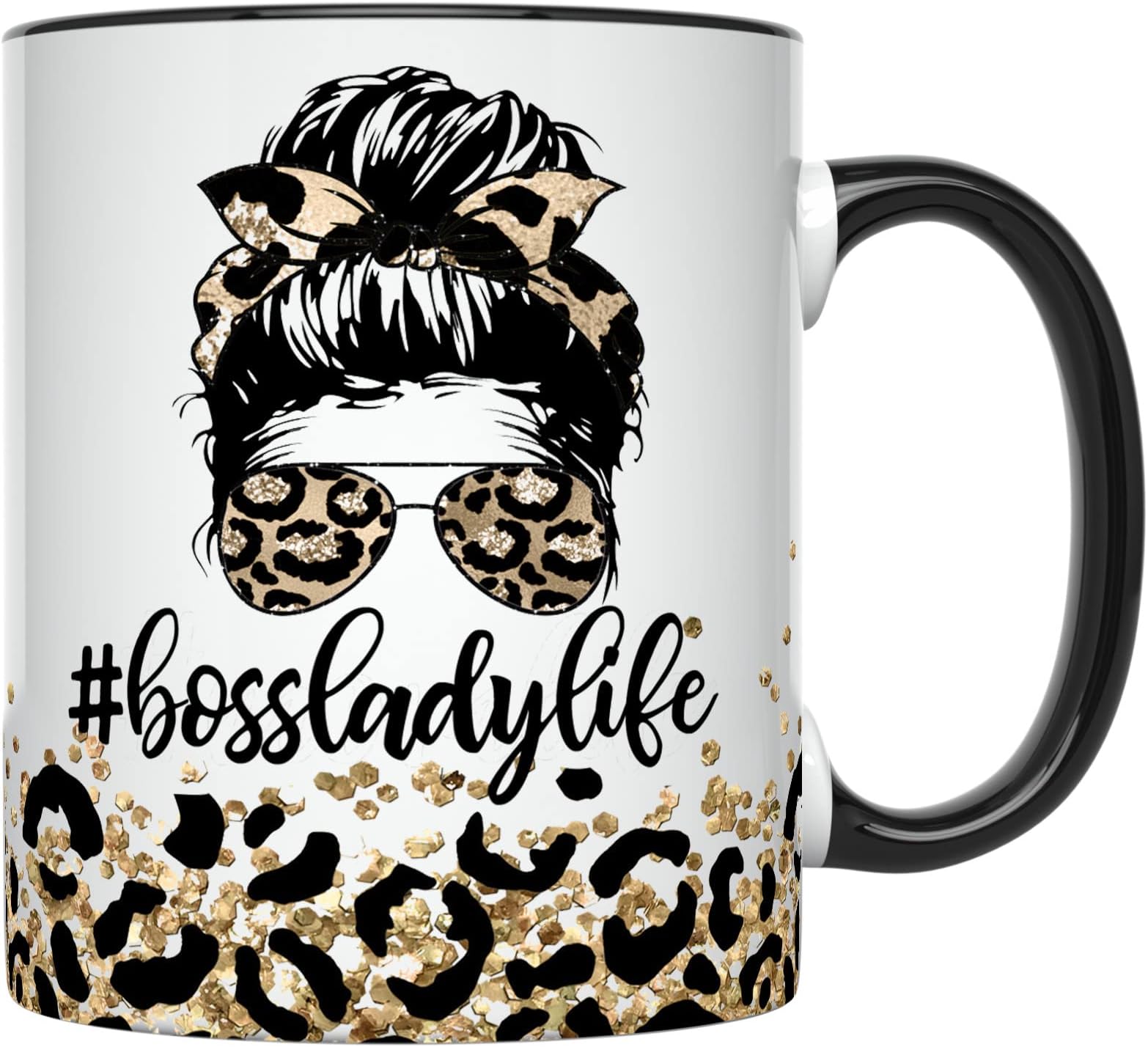 YouNique Designs Best Boss Lady Mug for Women, 11 Ounces, Lady Boss, Boss Babe, Mug for Female Boss, Girl Boss Coffee Mug, Entrepreneur Cup for Women, Boss Coffee Cups for Women (Black Handle)
