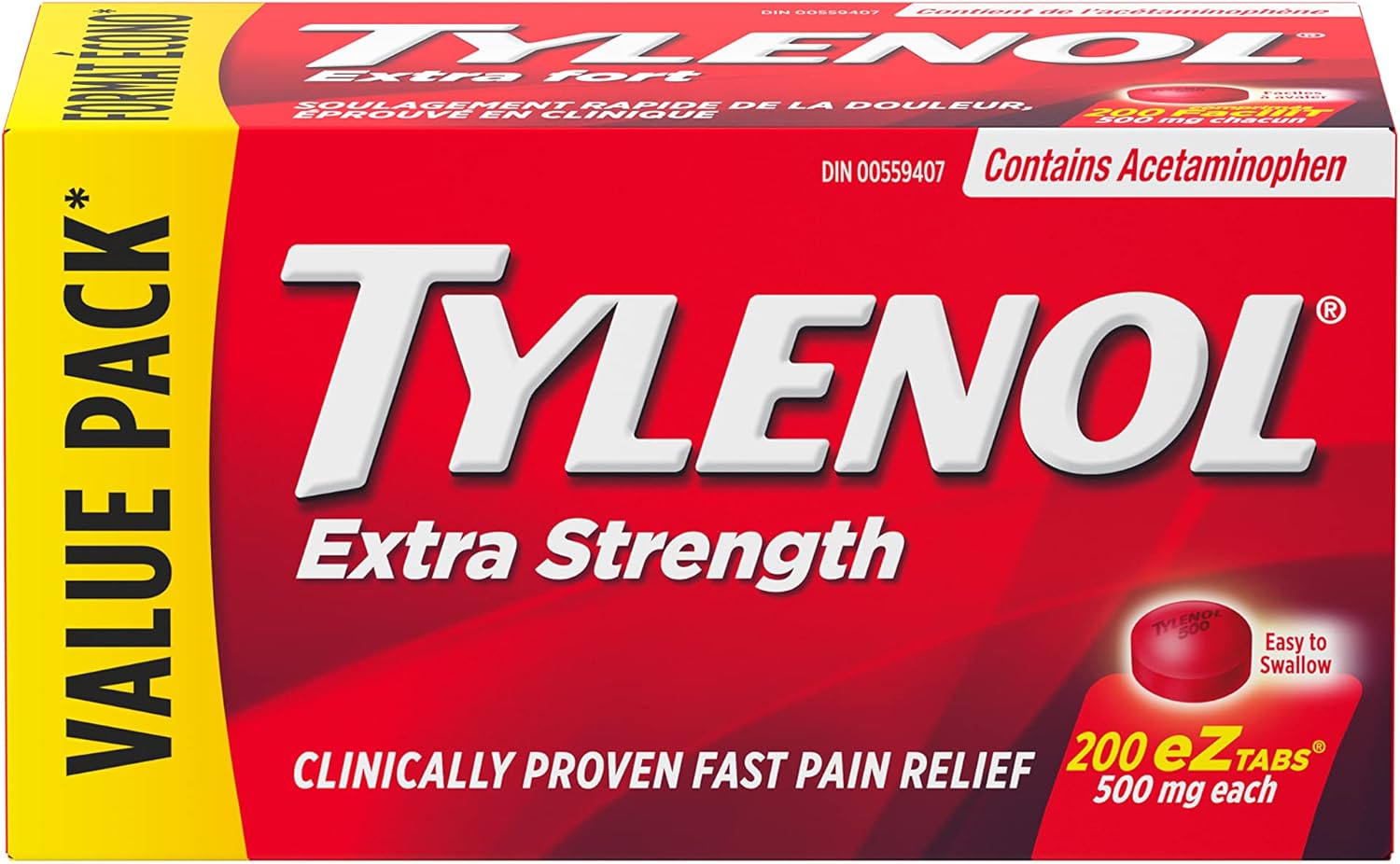 Tylenol Extra Strength For Pain and Anches Relief, Headache Relief, and