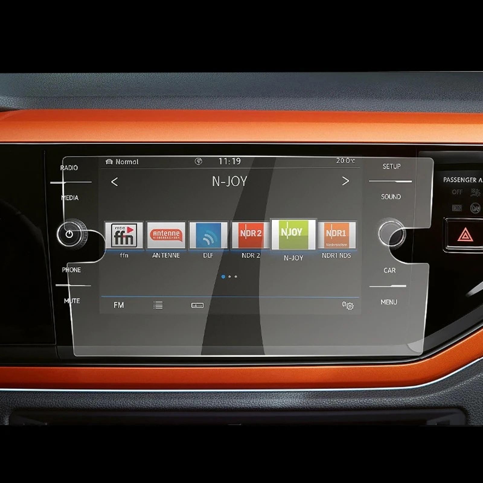 Pellicola Protettiva in Vetro temperato per Console Centrale per Auto, Pellicola Protettiva per VW Polo 2017-2019