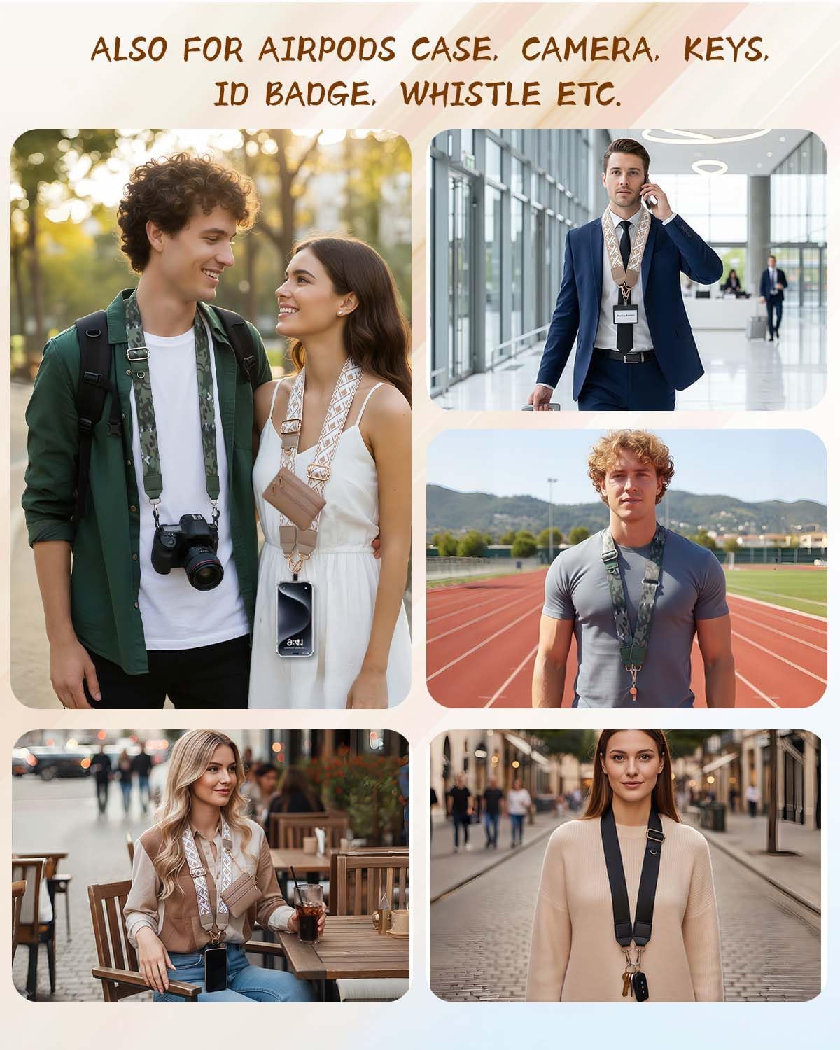 Clip and Go Strap for Phone with Wallet Crossbody, Stylish Versatile Adjustable Phone Strap with Zippered Pouch, Anti Theft Cellphone Lanyard for Women, Protecting Money & Cards (Multi color-4PC)